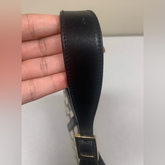 Authentic Jackie Coated Canvas/Leather Midnight-Blue Shoulder Bag - Picture 8 of 16